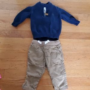 Baby Boy Sweater/khaki Outfit